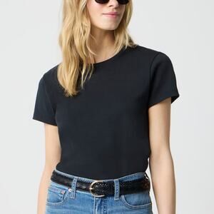 J.Crew Essential Short-Sleeve Crewneck Tee WMNS S Black Short Sleeve Lightweight